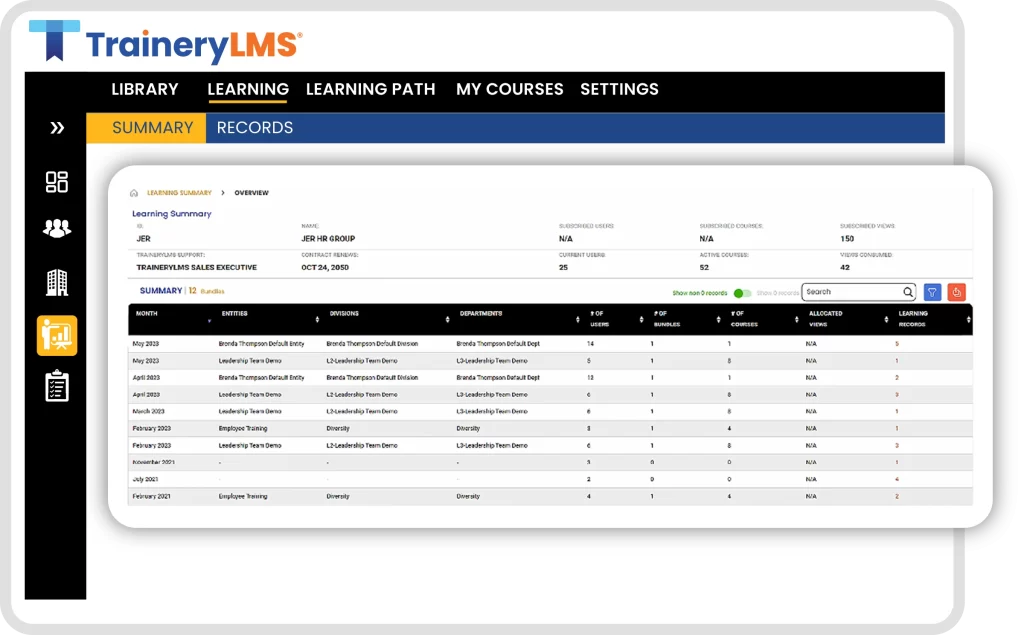 TraineryLMS Learning Framework