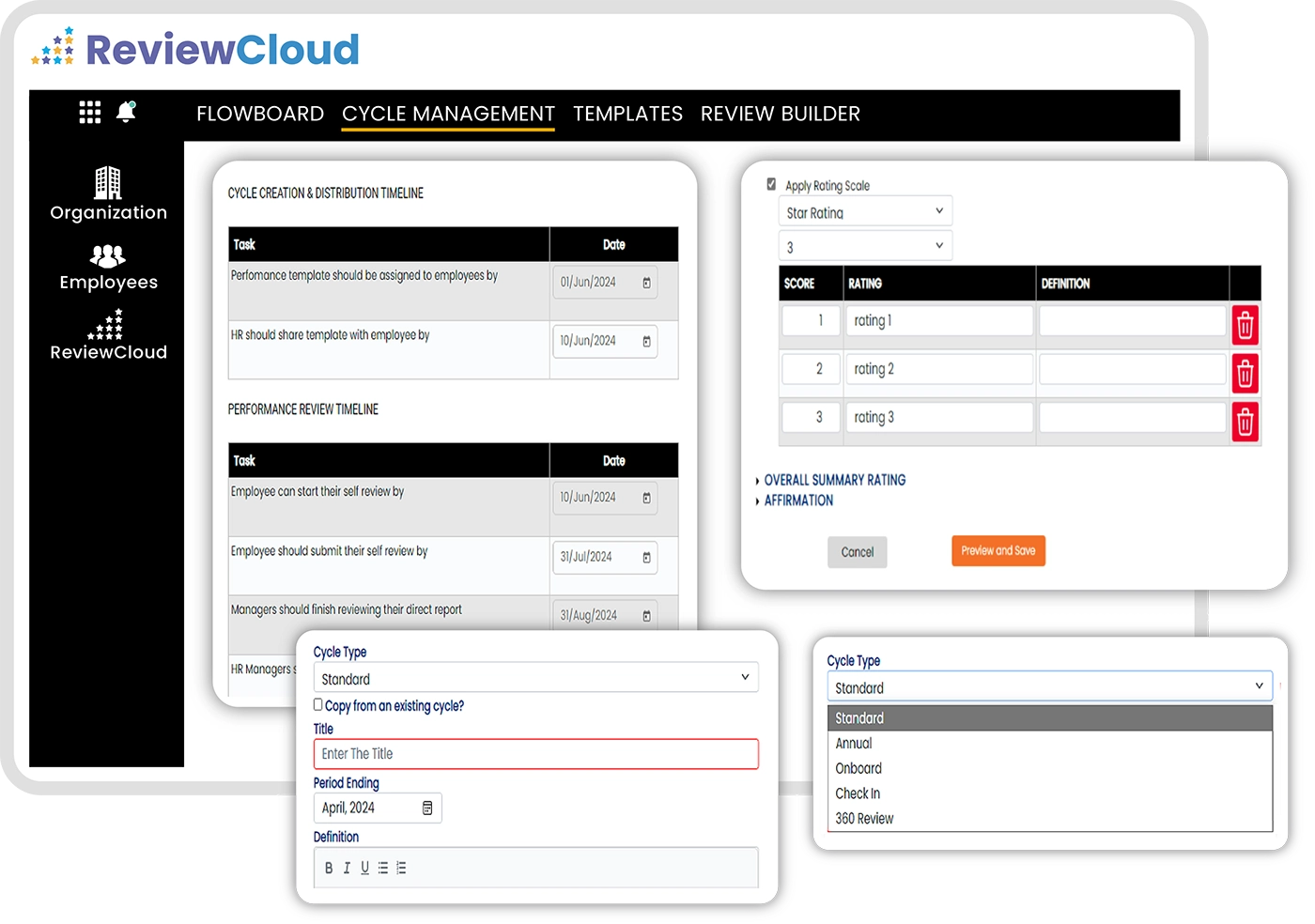 ReviewCloud Performance Review Cycle Creation